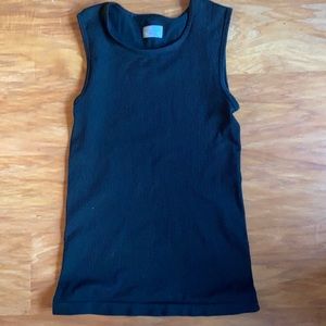Athleta ribbed black workout tank, M